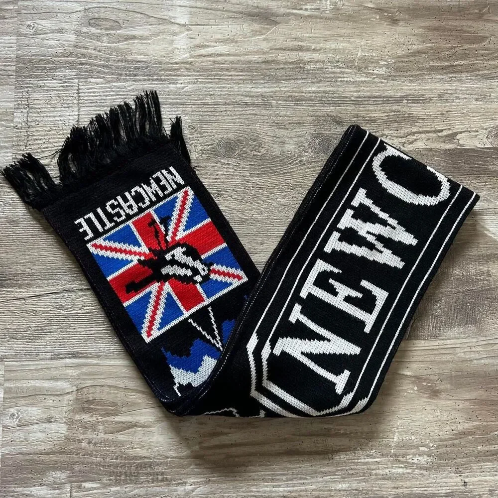 Newcastle Made in the UK black knitwear outerwear scarf accessory